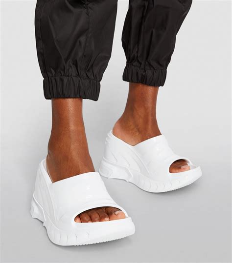 white givenchy slides womens|givenchy marshmallow slide wedge sandals.